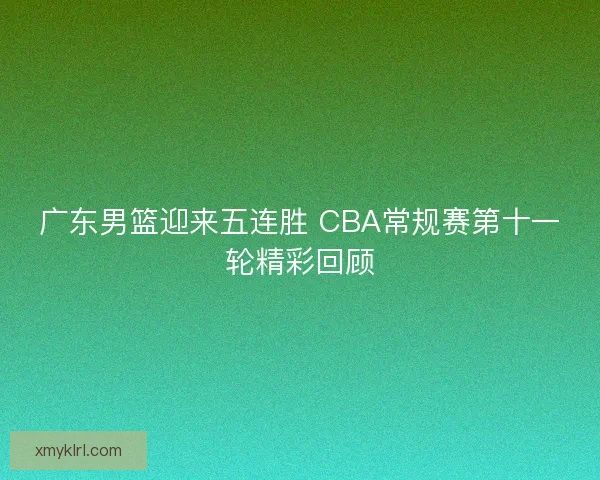 广东男篮迎来五连胜 CBA常规赛第十一轮精彩回顾
